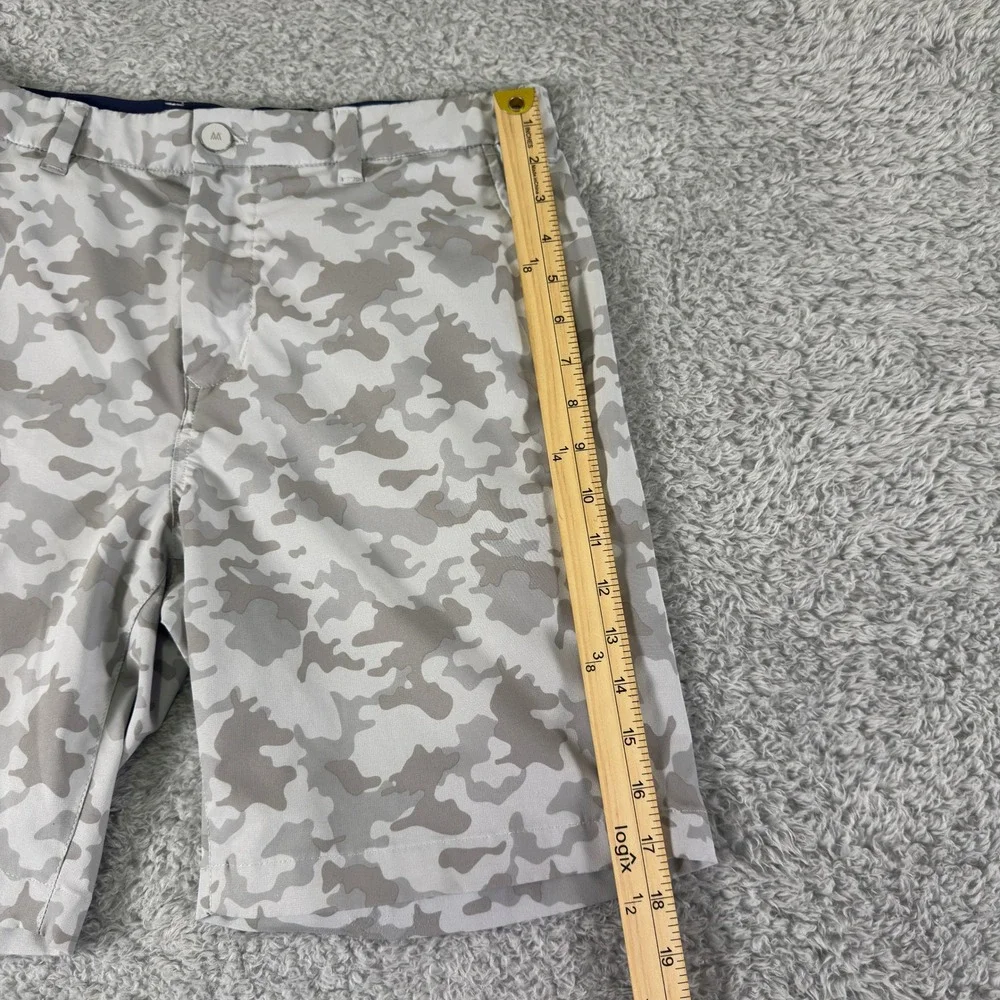 Mizzen+Main Helmsman Mens Performance Golf Shorts 30W Grey White Camo Stretch 8L